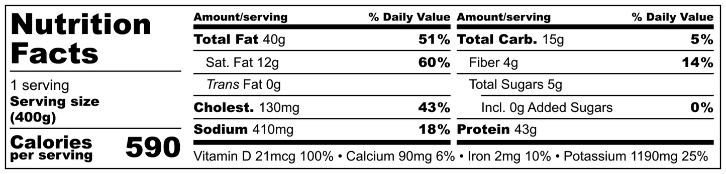 鮭魚佐奶油醬(低碳水化合物)