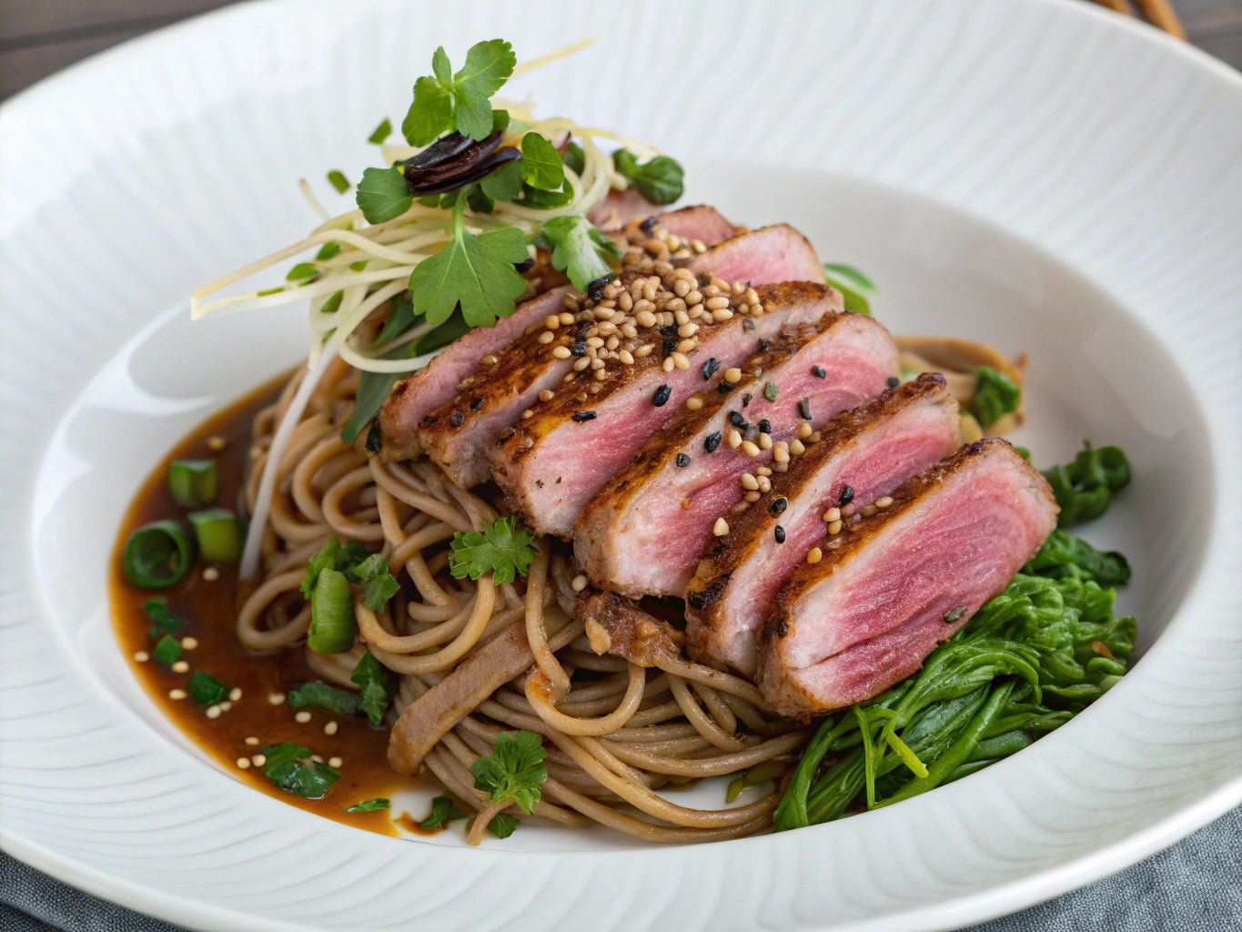 Duck Breast Soba with Orange Soy Sauce (Low - Carb) - Mealthy