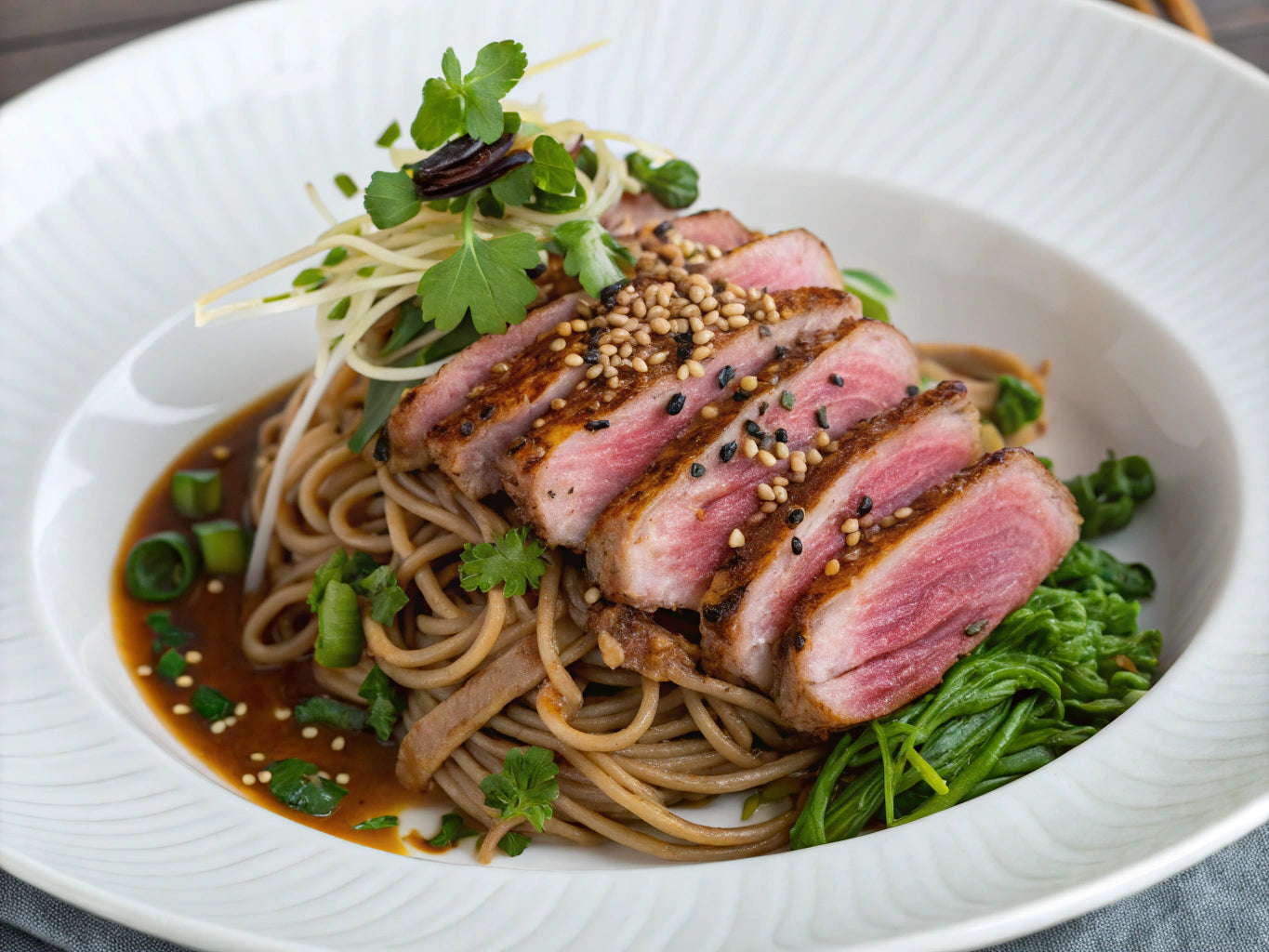 Duck Breast Soba with Orange Soy Sauce