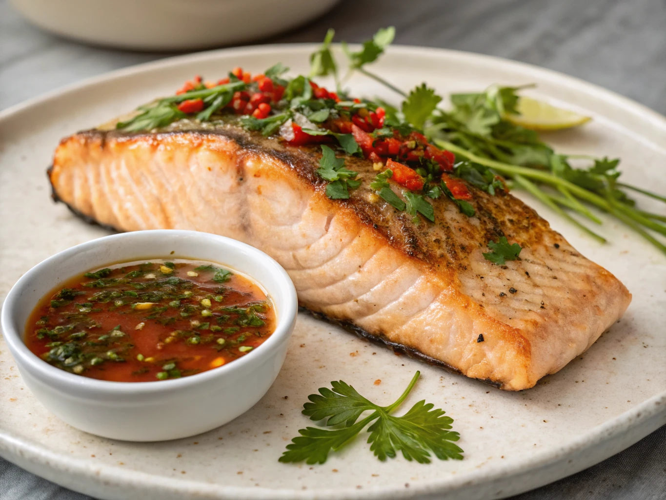 Roast Salmon with Thai Chilli Sauce