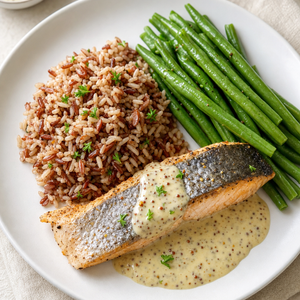 Salmon with Mustard Cream Sauce