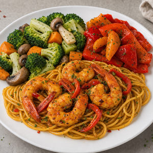 Spicy Tiger Prawn Pasta