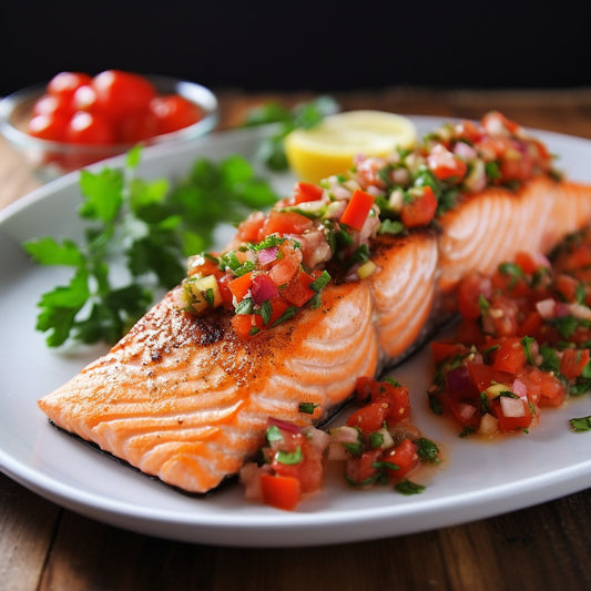 Baked Salmon with Tomato Salsa (Low - carb) - Mealthy