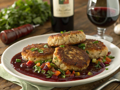 Farmer Patties with Red Wine Sauce (Low-Carb)