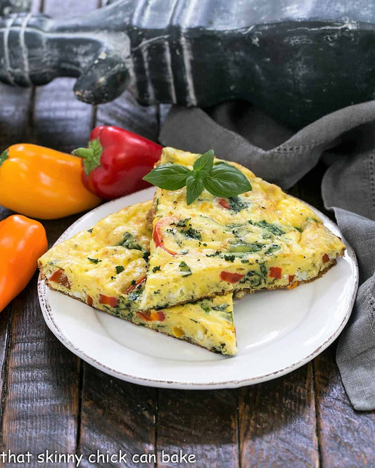 Omelette with Spinach and Red Peppers