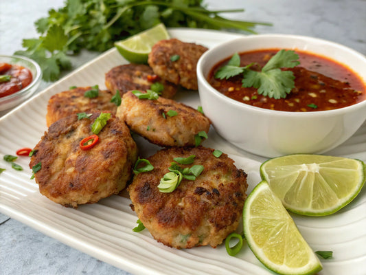 Homemade Shrimp and Pork Patties with Thai Sauce