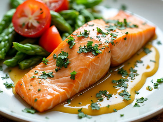 Salmon with mustard cream sauce