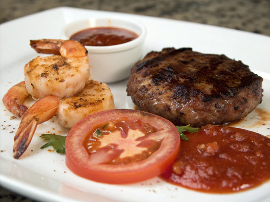 Surf and Turf with Tomato Sauce