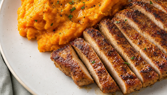 Spiced Pork Chops with Mashed Sweet Potatoes