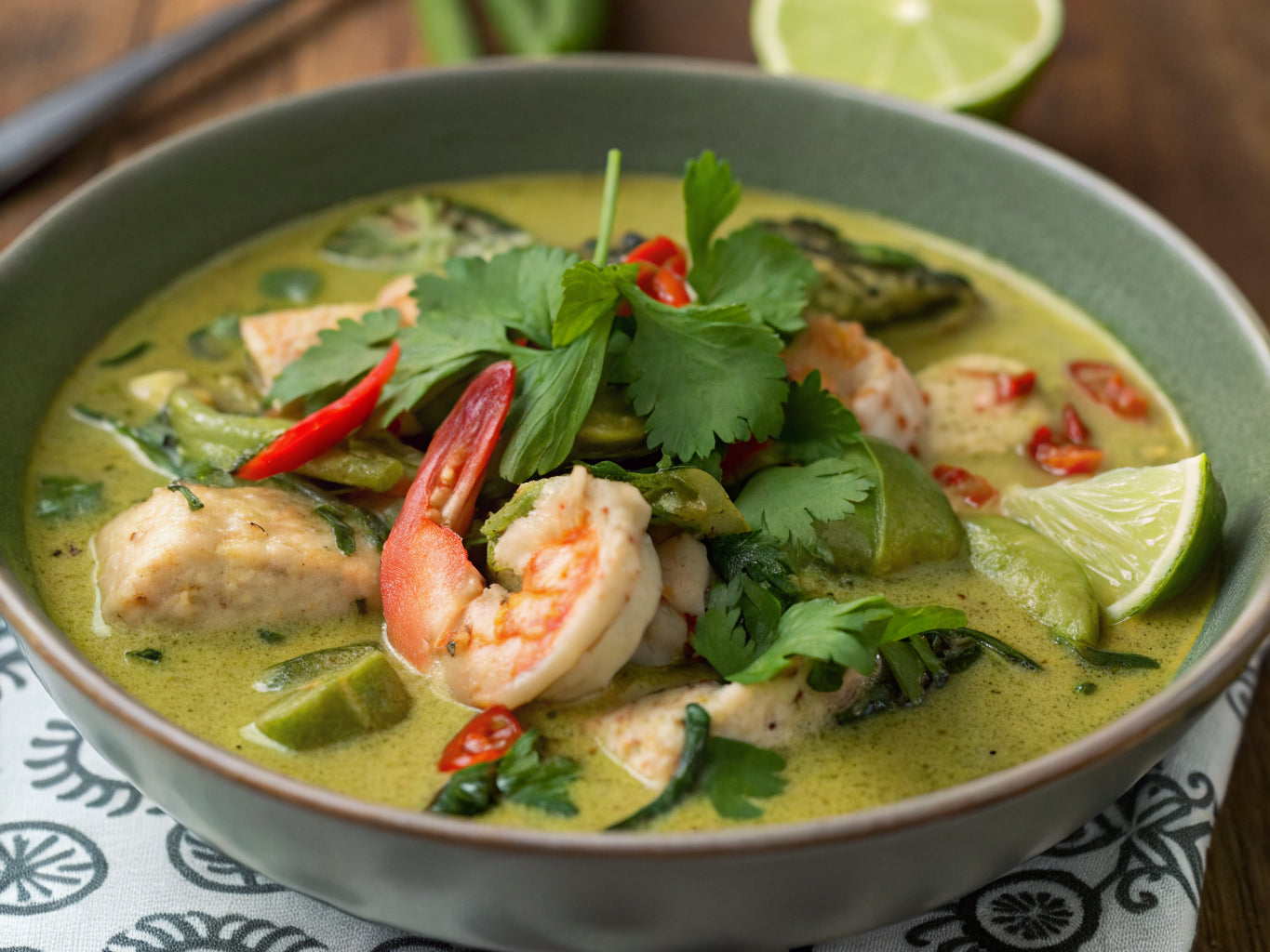 Thai Curry Fish and Prawns (Low-Carb)